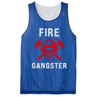 Firefighter Gift Funny Fire Gangster Skull Fire Gift Mesh Reversible Basketball Jersey Tank