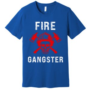 Firefighter Gift Funny Fire Gangster Skull Fire Gift Premium T-Shirt