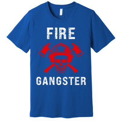 Firefighter Gift Funny Fire Gangster Skull Fire Gift Premium T-Shirt
