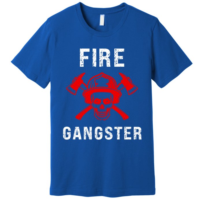 Firefighter Gift Funny Fire Gangster Skull Fire Gift Premium T-Shirt