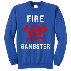 Firefighter Gift Funny Fire Gangster Skull Fire Gift Tall Sweatshirt