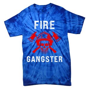 Firefighter Gift Funny Fire Gangster Skull Fire Gift Tie-Dye T-Shirt