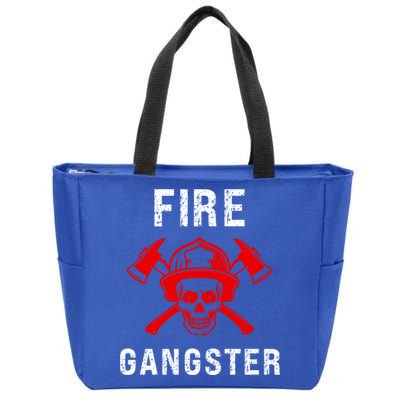 Firefighter Gift Funny Fire Gangster Skull Fire Gift Zip Tote Bag