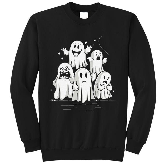 Funny Ghost Facial Expressions Spooky Halloween Sweatshirt