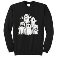 Funny Ghost Facial Expressions Spooky Halloween Tall Sweatshirt