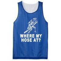 Firefighter Gift Fire Where My Hose At Gift Mesh Reversible Basketball Jersey Tank