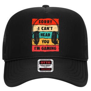 Funny Gamer For Teens Video Gaming High Crown Mesh Back Trucker Hat