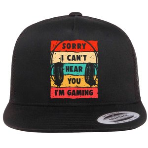 Funny Gamer For Teens Video Gaming Flat Bill Trucker Hat