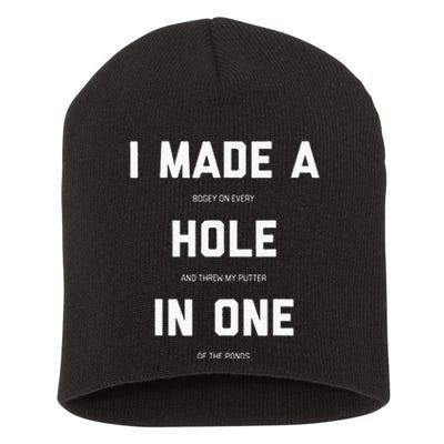 Funny Golf For Men Women Hole In One Golf Gag Gifts Short Acrylic Beanie