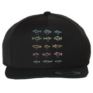 Fishing Gift Fish Fisher Hobby Lake Fishing Gift Wool Snapback Cap