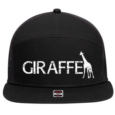 Funny Gift For Giraffe Lover Logo 7 Panel Mesh Trucker Snapback Hat