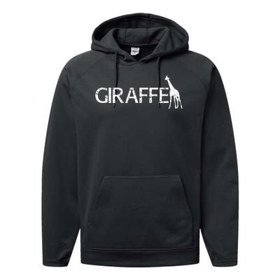 Funny Gift For Giraffe Lover Logo Performance Fleece Hoodie