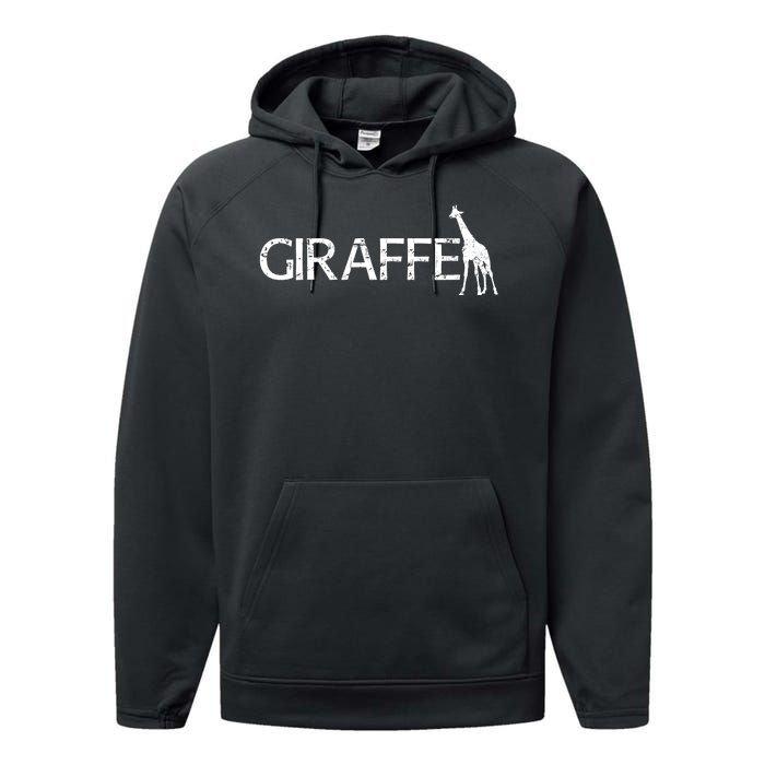 Funny Gift For Giraffe Lover Logo Performance Fleece Hoodie