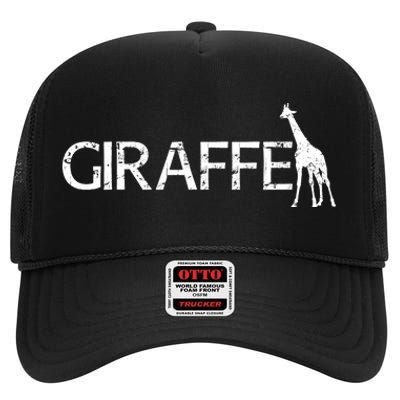 Funny Gift For Giraffe Lover Logo High Crown Mesh Back Trucker Hat