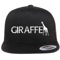 Funny Gift For Giraffe Lover Logo Flat Bill Trucker Hat