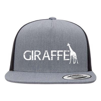 Funny Gift For Giraffe Lover Logo Flat Bill Trucker Hat