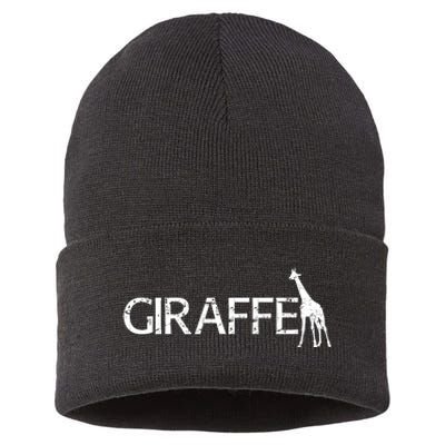 Funny Gift For Giraffe Lover Logo Sustainable Knit Beanie