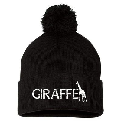 Funny Gift For Giraffe Lover Logo Pom Pom 12in Knit Beanie