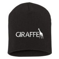 Funny Gift For Giraffe Lover Logo Short Acrylic Beanie