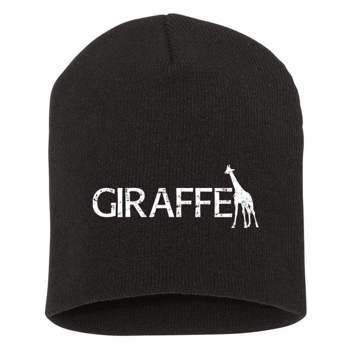 Funny Gift For Giraffe Lover Logo Short Acrylic Beanie