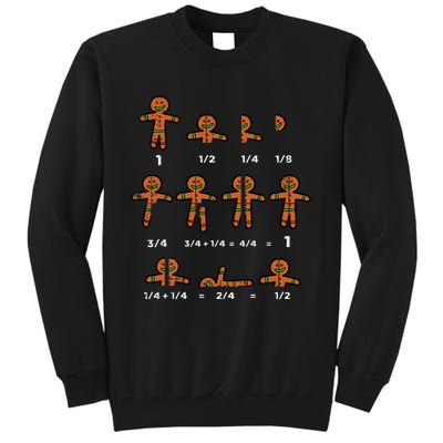 Festive Gingerbread Fraction Holiday Cookie Math Educator Tall Sweatshirt