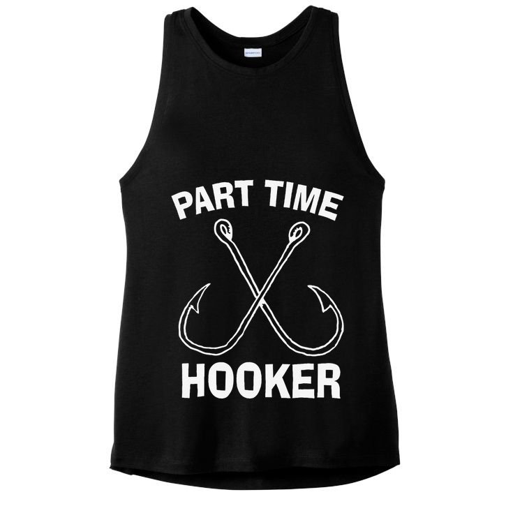 Fishing Gear Funny Part Time Vintage Gift Hooker Ladies PosiCharge Tri-Blend Wicking Tank