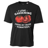 Funny Gardening From My Head Tomatoes Cooling Performance Crew T-Shirt