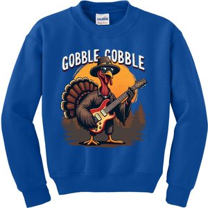 Funny Gobble Gobble Turkey Rocker Gift Kids Sweatshirt