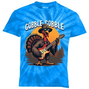 Funny Gobble Gobble Turkey Rocker Gift Kids Tie-Dye T-Shirt