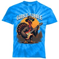 Funny Gobble Gobble Turkey Rocker Gift Kids Tie-Dye T-Shirt