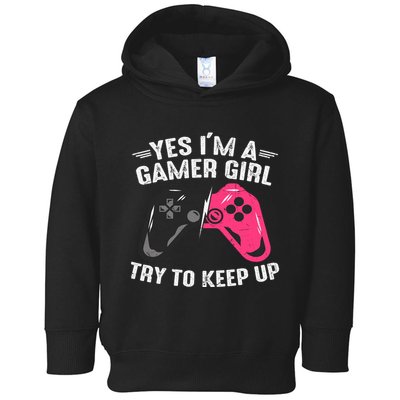 Funny Gamer Girl Slogans Cute Gamer Controller Video Games Lover Toddler Hoodie