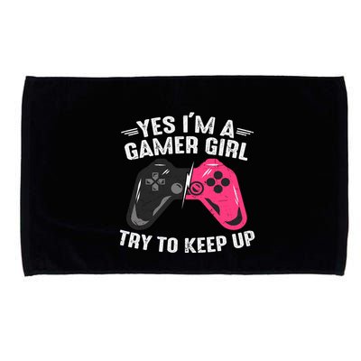 Funny Gamer Girl Slogans Cute Gamer Controller Video Games Lover Microfiber Hand Towel