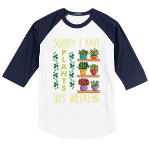 Funny Gardening Gift Succulent Gardener Mother's Day Plant Baseball Sleeve Shirt