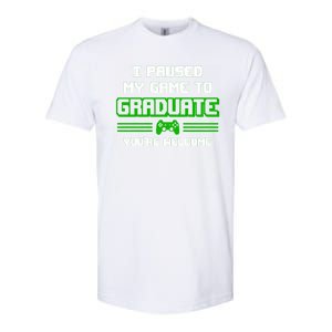 Funny Gamer Graduate Graduation I Paused My Game To Graduate Video Gamer Softstyle CVC T-Shirt