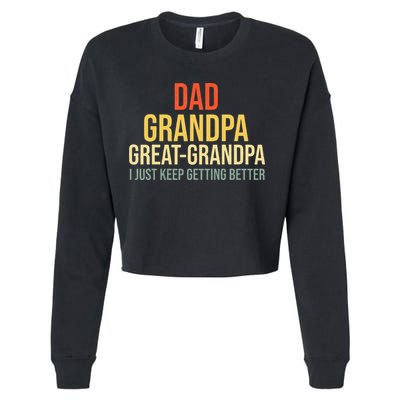 Funny Great Grandpa For Fathers Day Cropped Pullover Crew