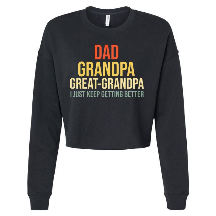 Funny Great Grandpa For Fathers Day Cropped Pullover Crew