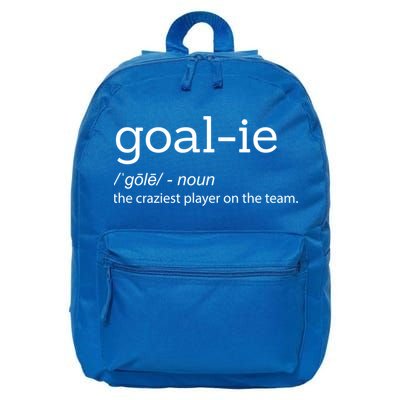 Funny Goalie Goalkeeper Definition Soccer Hockey Player Gift Meaningful Gift 16 in Basic Backpack