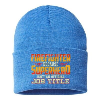 Firefighter Great Gift Backfire Fire Burn Danger Firetruck Great Gift Sustainable Knit Beanie