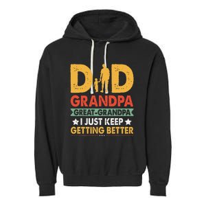 Funny Great Grandpa for Fathers Day Garment-Dyed Fleece Hoodie