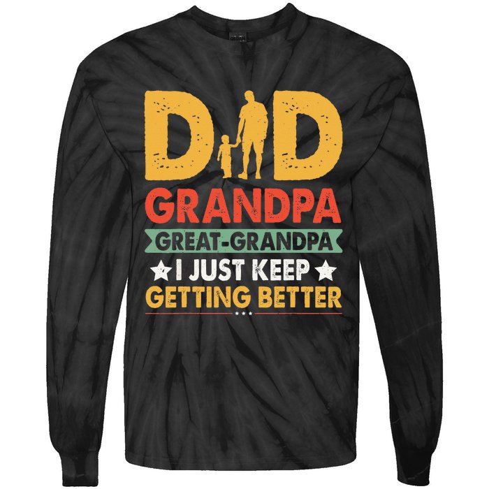 Funny Great Grandpa for Fathers Day Tie-Dye Long Sleeve Shirt