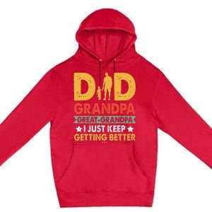 Funny Great Grandpa for Fathers Day Premium Pullover Hoodie