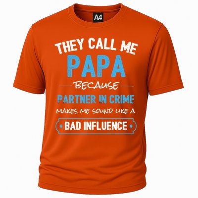 Funny Grandpa Gift Papa Partner In Crime Dad Funny Gift Cooling Performance Crew T-Shirt