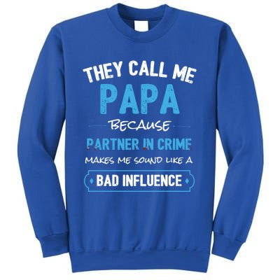 Funny Grandpa Gift Papa Partner In Crime Dad Funny Gift Sweatshirt