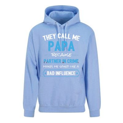 Funny Grandpa Gift Papa Partner In Crime Dad Funny Gift Unisex Surf Hoodie