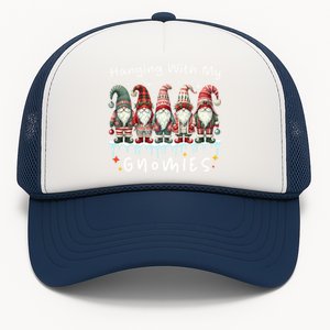 Funny Garden Gnomes Hanging With My Gnomies Christmas Trucker Hat