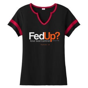 Fedup Give God Control Ladies Halftime Notch Neck Tee