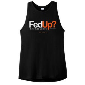 Fedup Give God Control Ladies PosiCharge Tri-Blend Wicking Tank