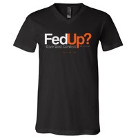 Fedup Give God Control V-Neck T-Shirt