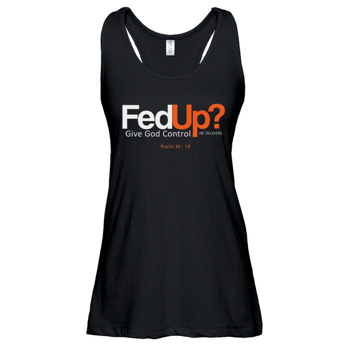 Fedup Give God Control Ladies Essential Flowy Tank