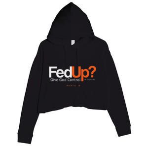 Fedup Give God Control Crop Fleece Hoodie